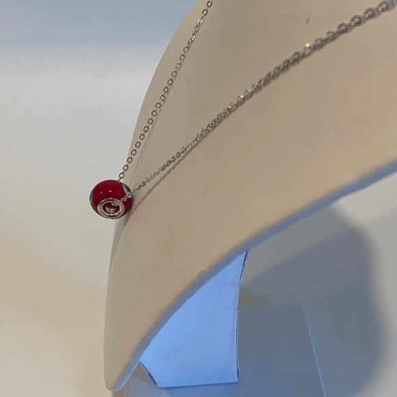 Women’s Red Evil Eye bead necklace - Picture 3 of 6